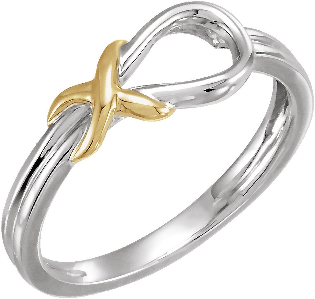 14K White/Yellow Knot Ring