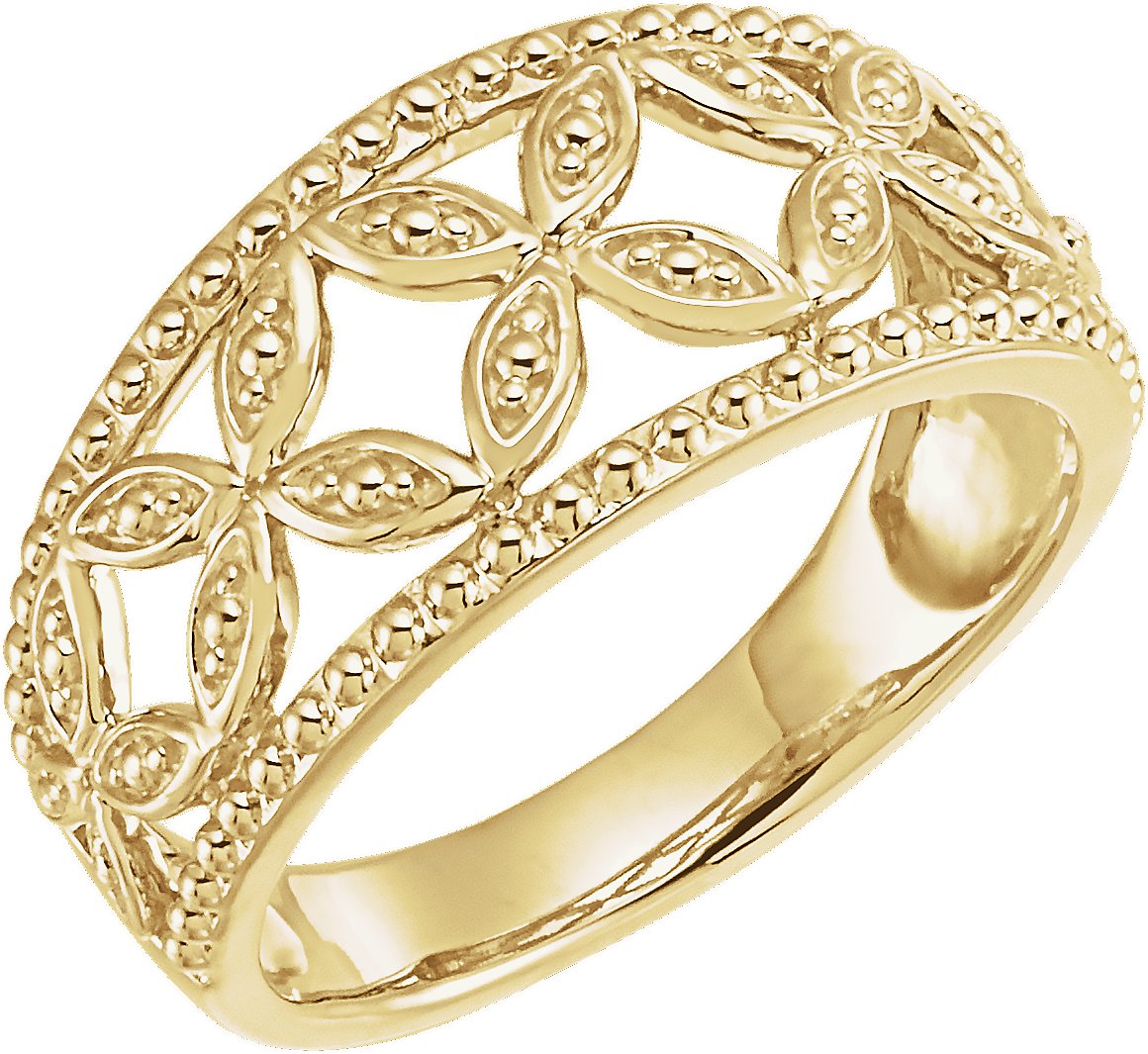 14K Yellow Leaf Ring