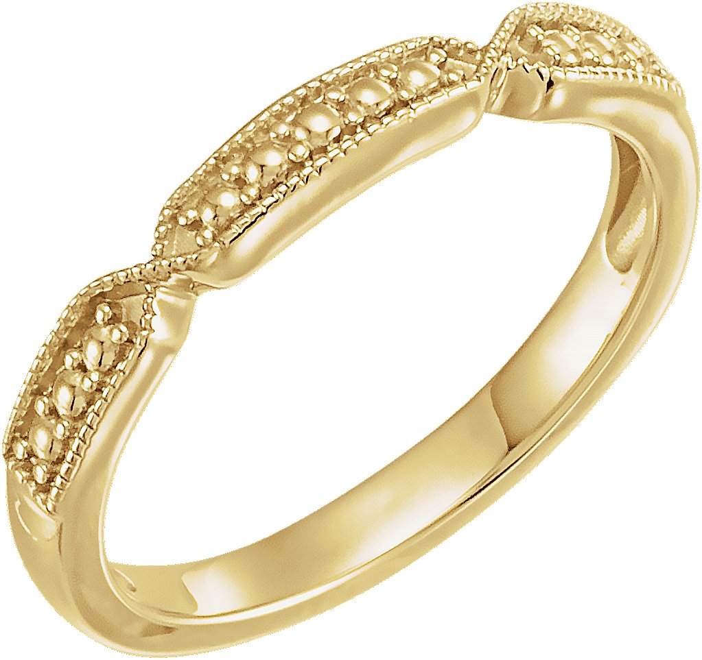 14K Yellow Stackable Bead Ring