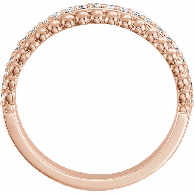 14K Rose 1/5 CTW Diamond Beaded Ring