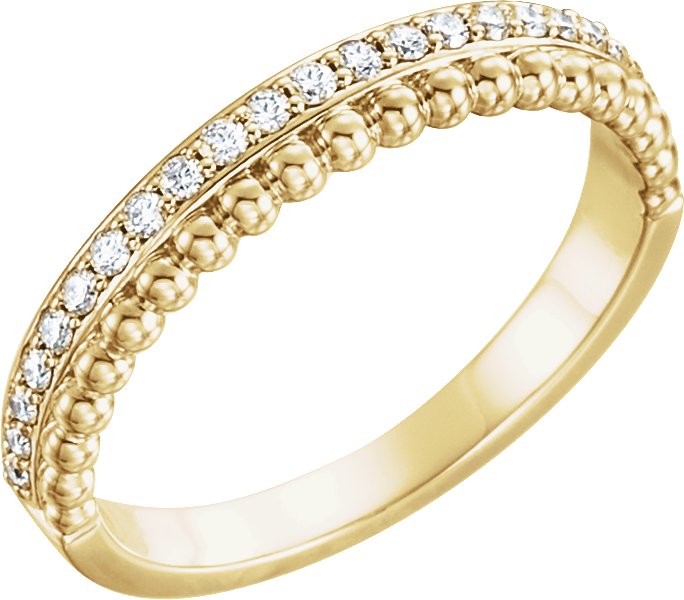 14K Yellow 1/5 CTW Diamond Beaded Ring