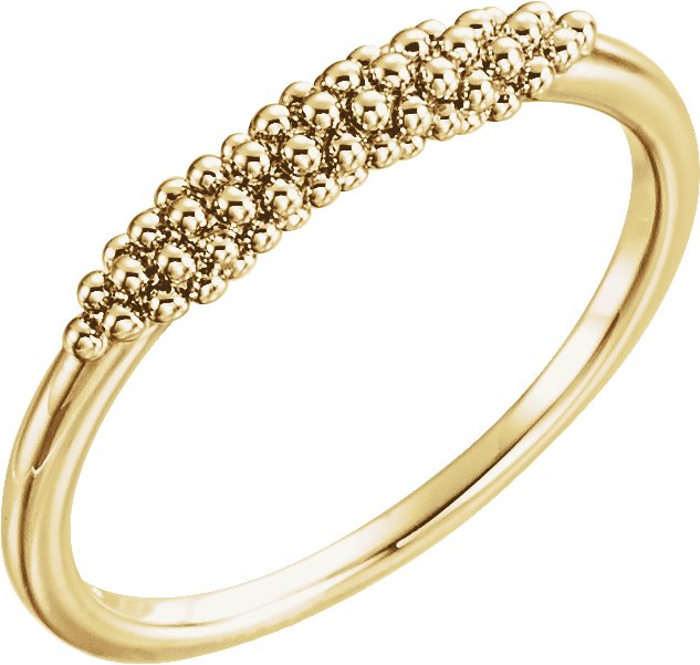 14K Yellow Beaded Ring