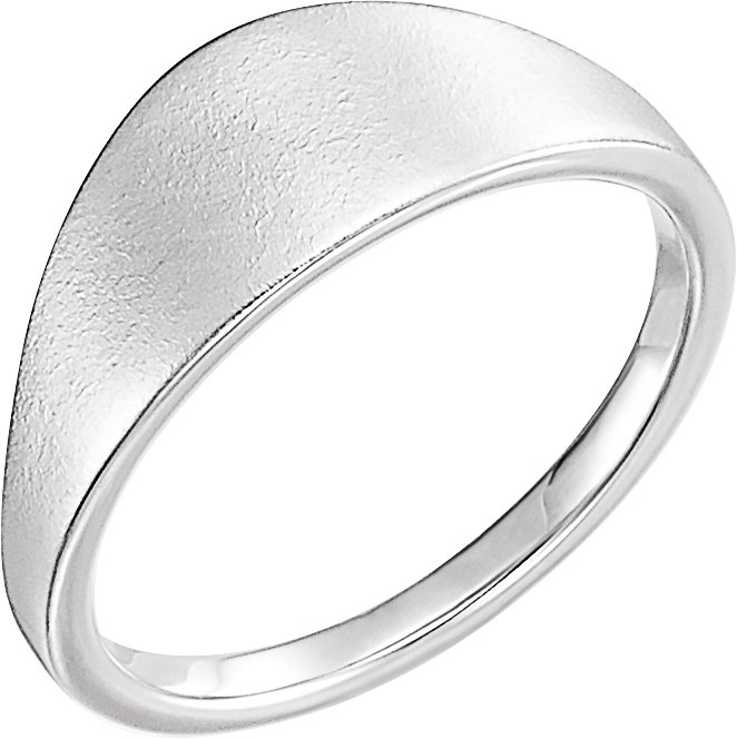 14K White 21x7 mm Geometric Signet Ring