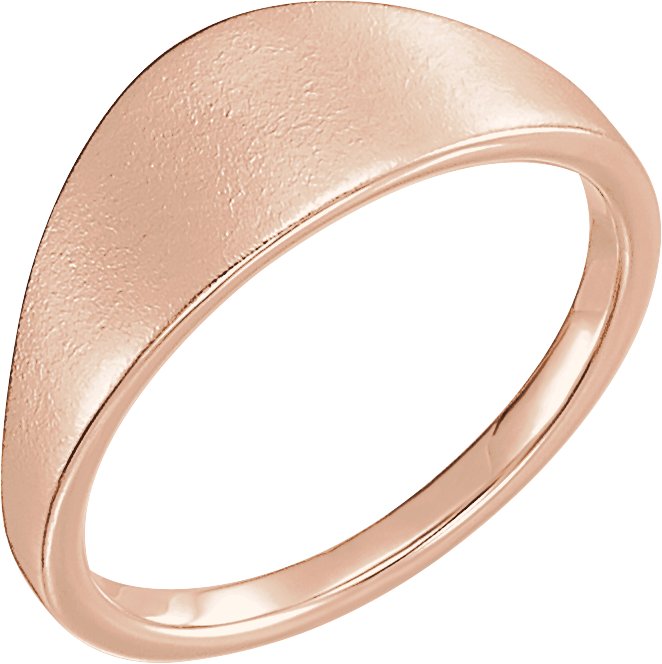 14K Rose 21x7 mm Geometric Signet Ring