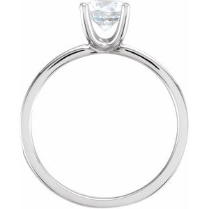 14K White 6.5 mm Round Forever One™ Moissanite & 1/5 CTW Diamond Ring