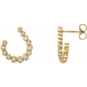 14K Yellow 1/4 CTW Diamond Freeform Earrings