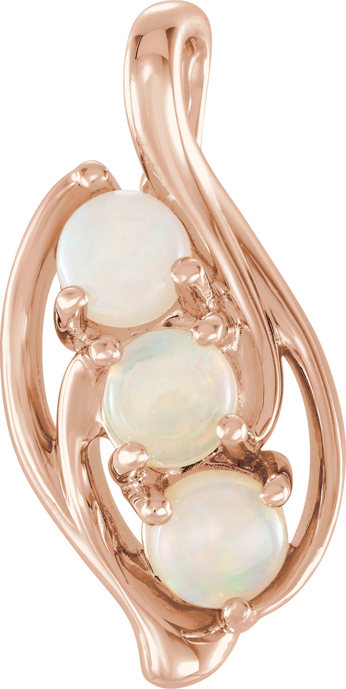 14K Rose Opal Three Stone Pendant Ref. 12591584