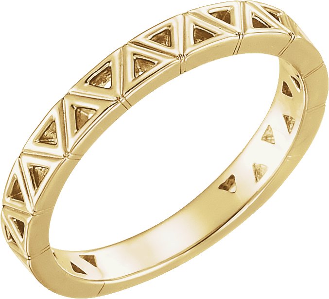 14K Yellow Stackable Geometric Ring