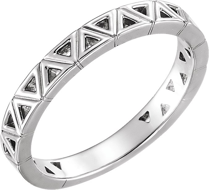 14K White Stackable Geometric Ring