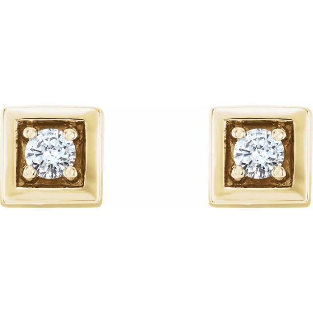 14K Yellow 1/8 CTW Natural Diamond Earrings