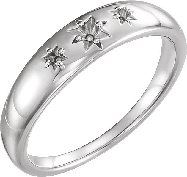 14K White 2 mm Round Starburst Ring Mounting