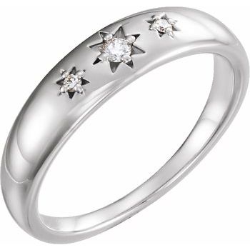 Sterling Silver .05 CTW Diamond Starburst Ring Ref. 12619754