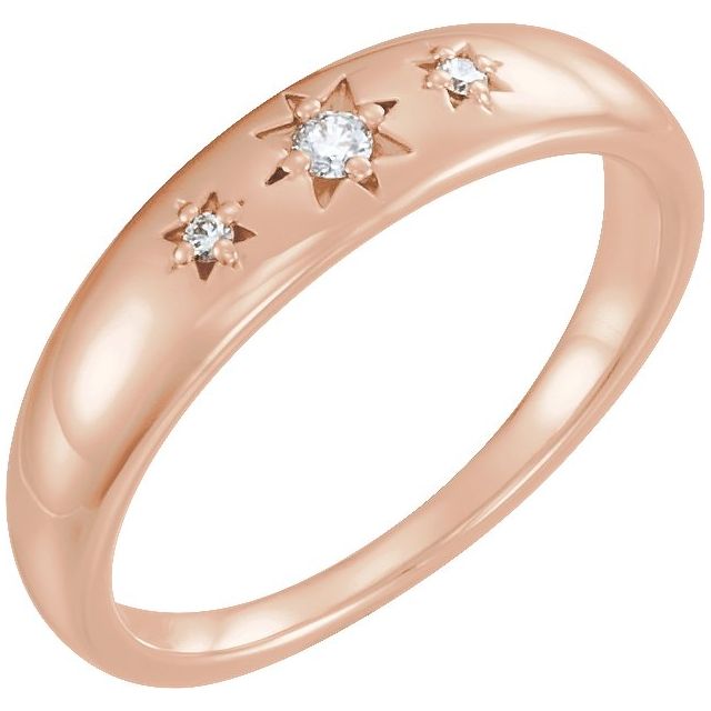 14K Rose .05 CTW Natural Diamond Starburst Ring