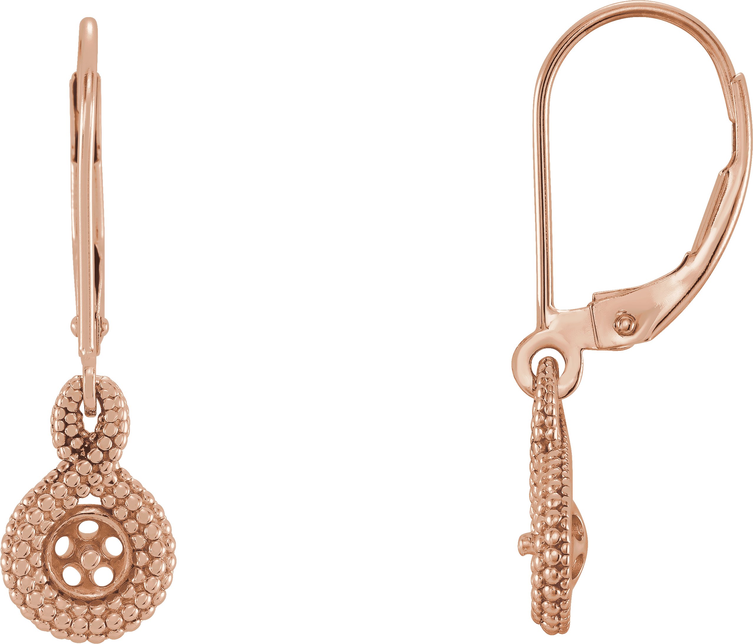 14K Rose Freshwater Cultured Pearl Beaded Earrings Ref. 13549823