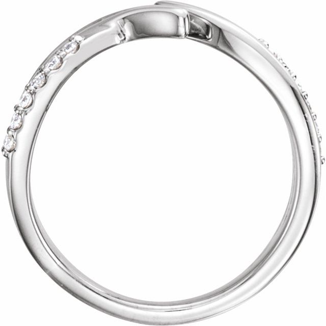 14K White 1/8 CTW Diamond Bypass Ring 