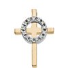 Two Tone Diamond Cross Pendant .13 CTW Ref 966197