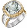 14K White and Yellow Green Quartz and .10 CTW Diamond Ring Ref 2625518
