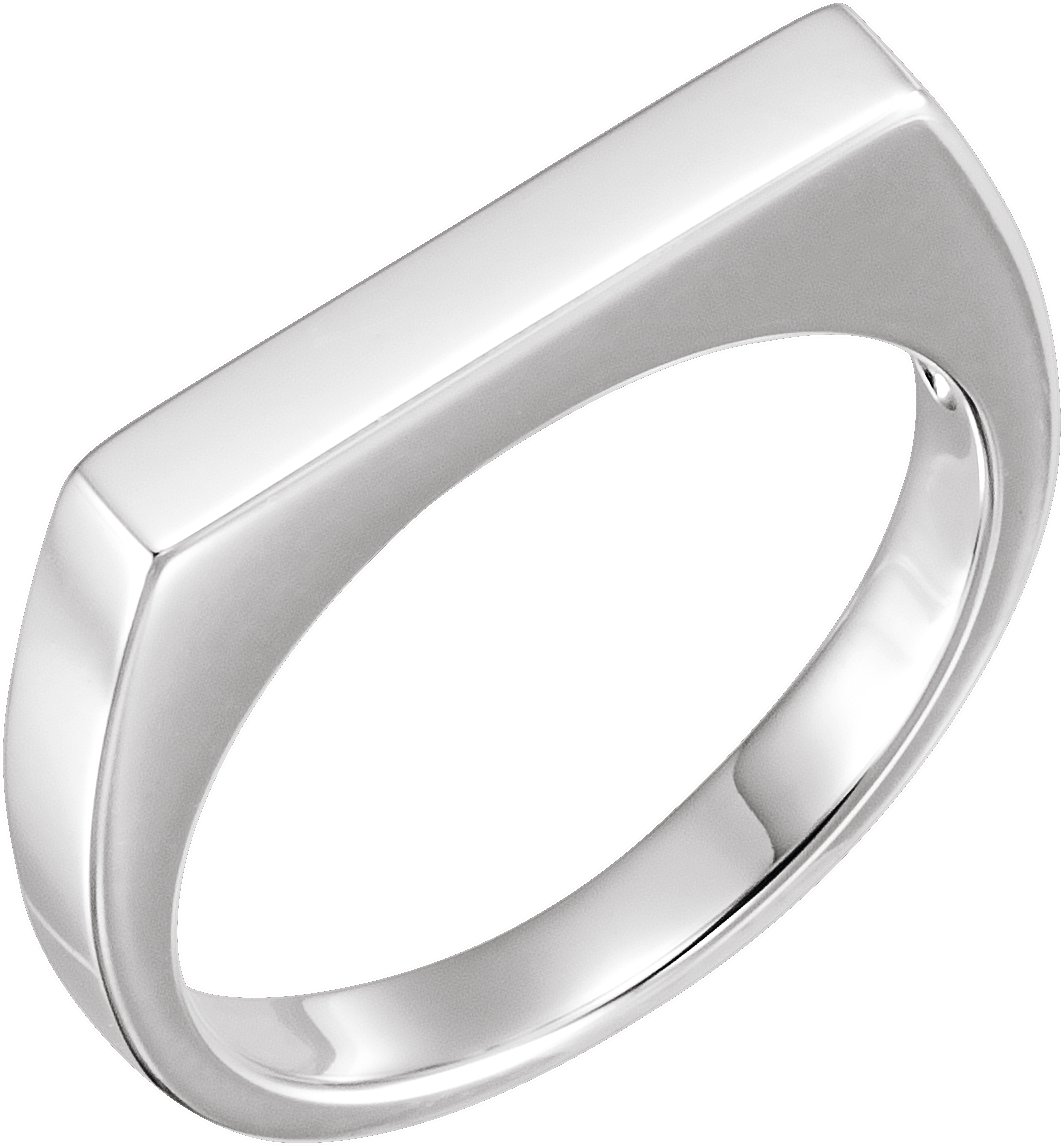 14K White 3 mm Engravable Stackable Ring