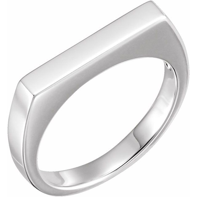 14K White 3 mm Engravable Stackable Ring
