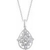 Sterling Silver .167 CTW Diamond Granulated Filigree 18 inch Necklace Ref. 12977645