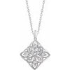 Sterling Silver .10 CTW Diamond Granulated Filigree 18 inch Necklace Ref. 12977569