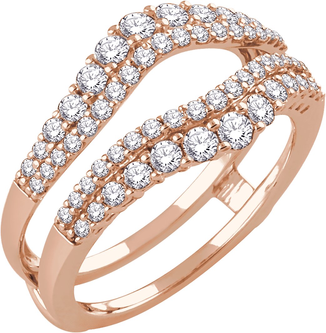 14K Rose 1 CTW Diamond Ring Guard Ref 13023007