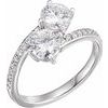 14K White 4.5 mm Round Forever One Moissanite and .167 CTW Diamond Ring Ref 13777906