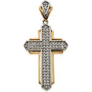 Two Tone Diamond Cross Pendant .66 CTW Ref 632380