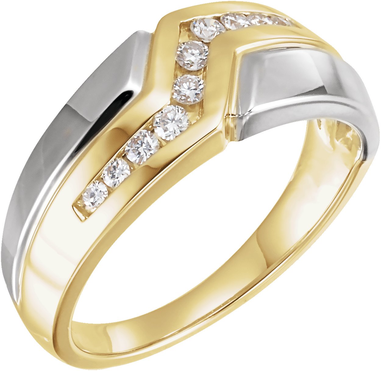 14K Yellow/White 1/3 CTW Natural Diamond Band