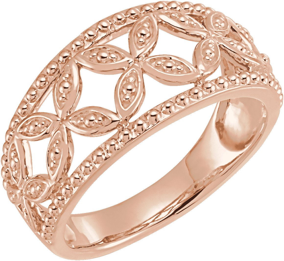 14K Rose Leaf Ring