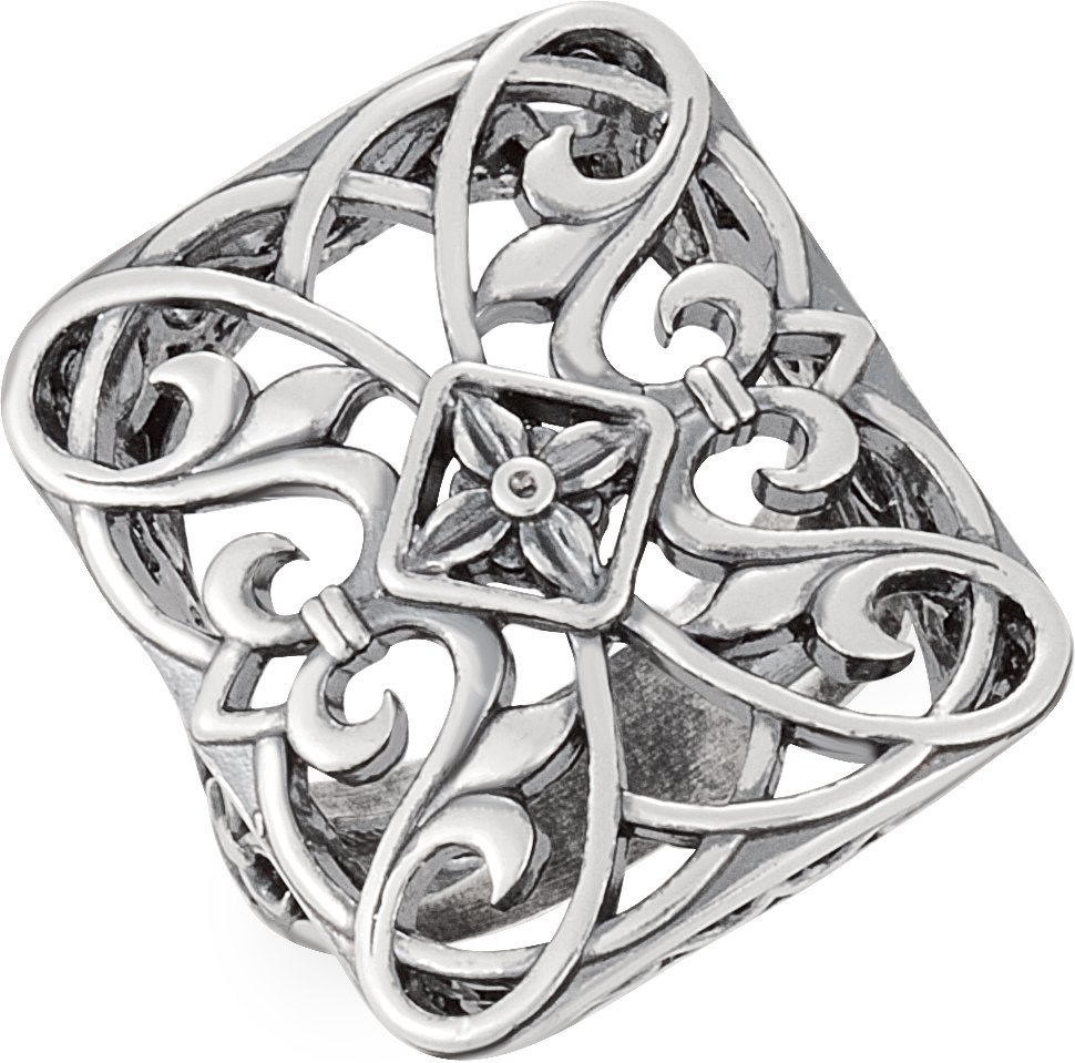 14K White Filigree Ring