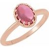14K Rose Pink Tourmaline Crown Ring Ref 3359125