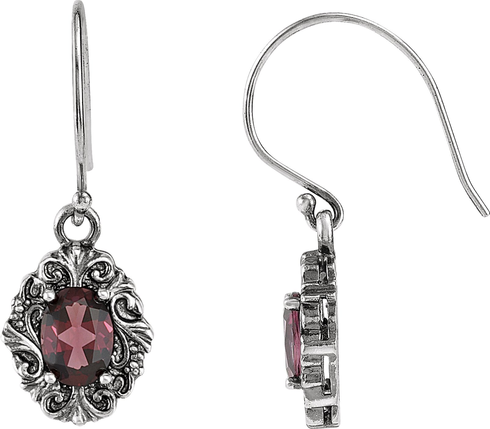 Sterling Silver Rhodolite Garnet Earrings Ref 3369573