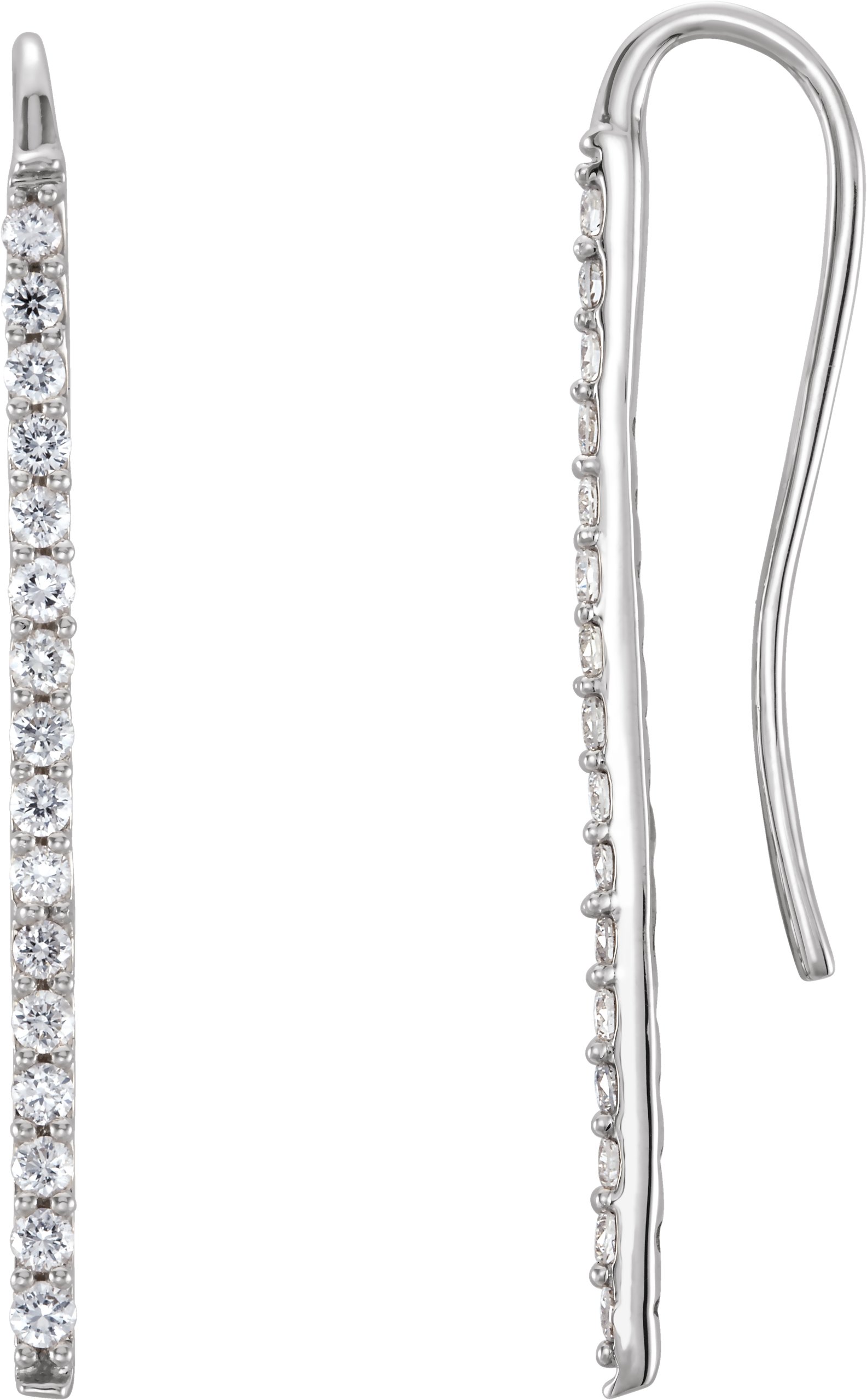 Platinum 1/3 CTW Natural Diamond Bar Earrings