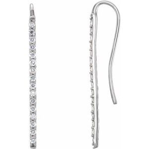 Platinum 1/3 CTW Natural Diamond Bar Earrings
