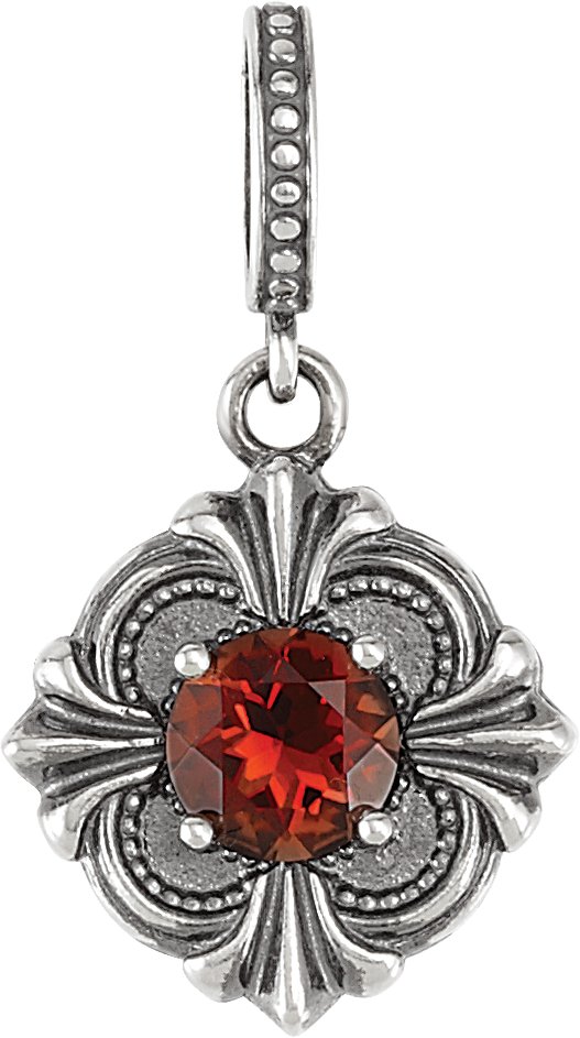 Sterling Silver Madeira Citrine Vintage Inspired Pendant Ref. 3364958