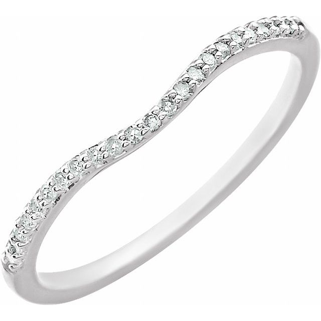 14K White 7x5 mm Oval .08 CTW Natural Diamond Band