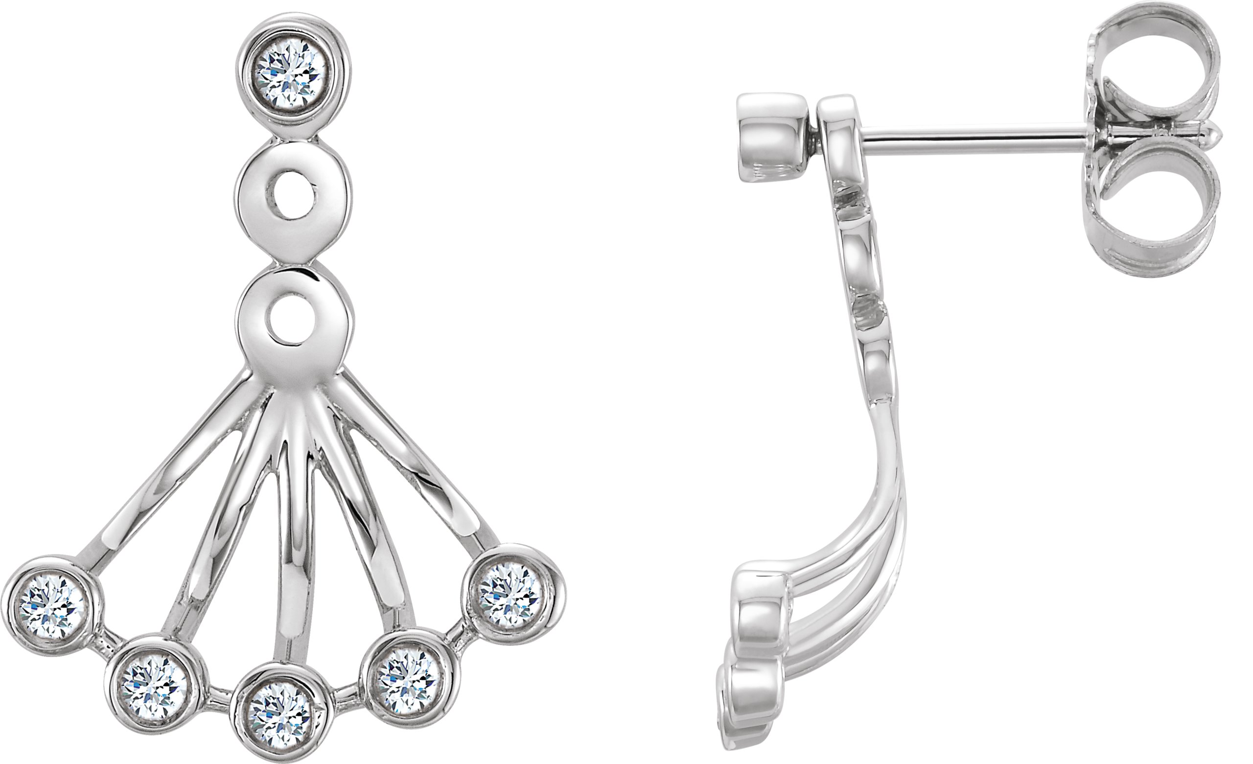 14K White 1/6 CTW Natural Diamond Earrings