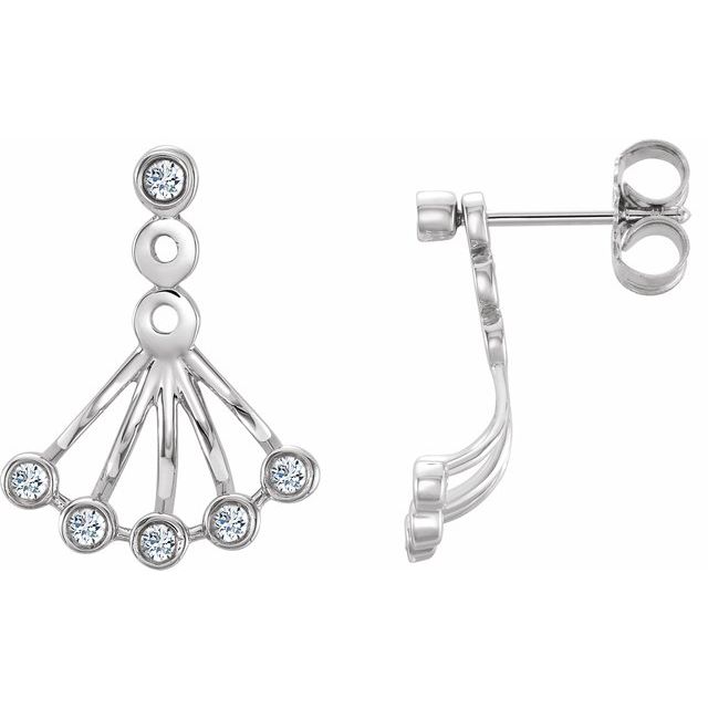 14K White 1/6 CTW Diamond Earrings