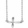 Platinum Sideways Cross 16 18 inch Necklace Ref. 12939274