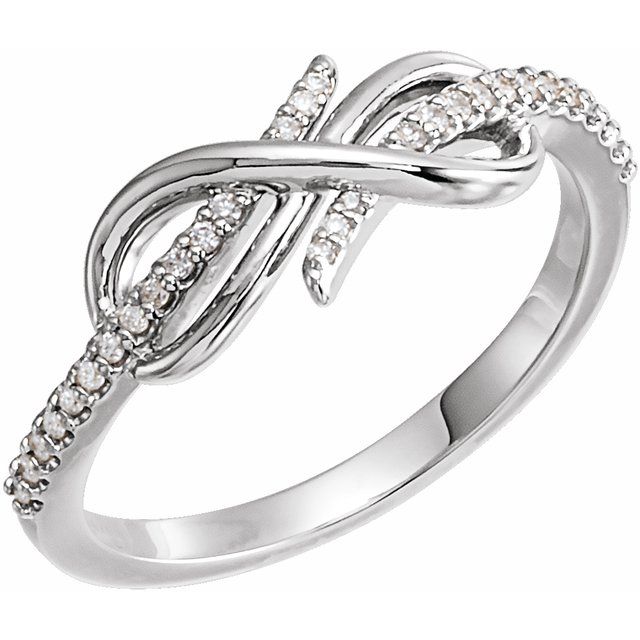 14K White 1/10 CTW Natural Diamond Infinity-Inspired Ring