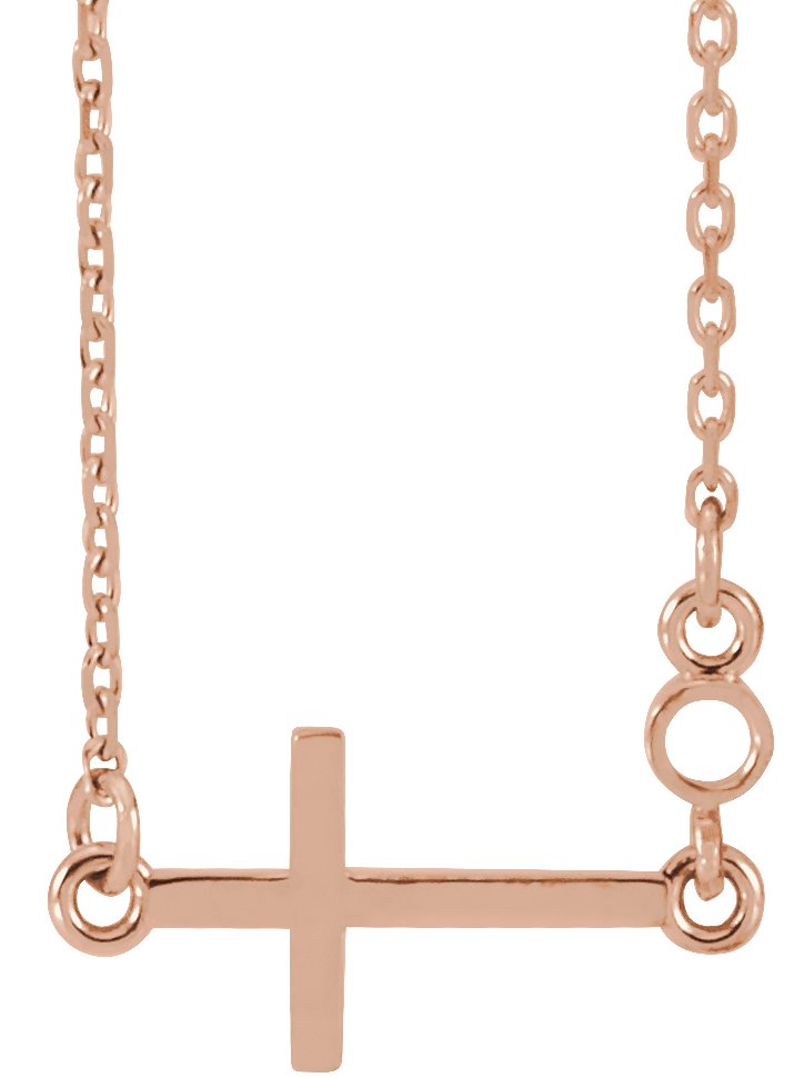 Accented Sideways Cross Necklace