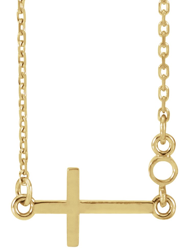 Accented Sideways Cross Necklace