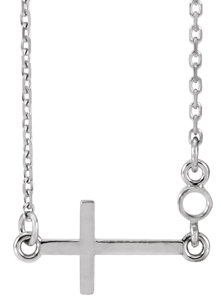 Accented Sideways Cross Necklace