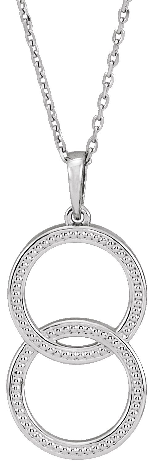 Sterling Silver Interlocking Beaded 16 18 inch Necklace Ref. 12980732