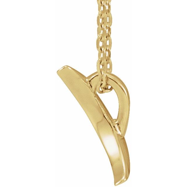 14K Yellow Crescent 16-18 Necklace 