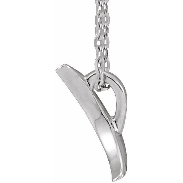 Sterling Silver Crescent 16-18 Necklace 