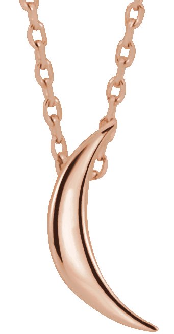 14K Rose Crescent 16-18" Necklace 