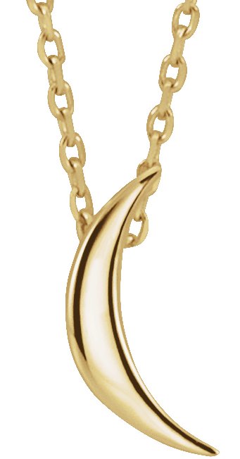 14K Yellow Crescent 16-18" Necklace 