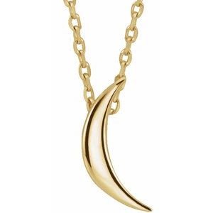 14K Yellow Crescent 16-18" Necklace 